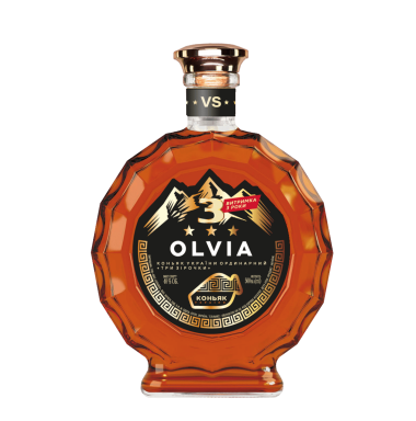 Ukrainian Ordinary Brandy Three Stars Olvia 0.5 l