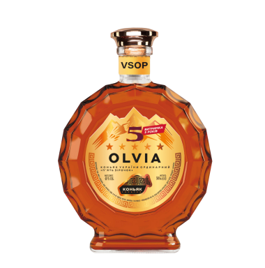 Ukrainian Ordinary Brandy Five Stars Olvia 0.5 l